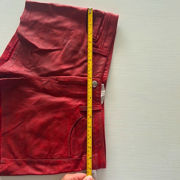 IRO red lamb leather shorts size 38 (6 US) - Picture 9 of 12